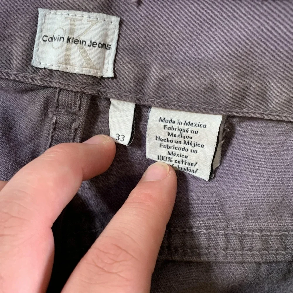 Calvin Klein Jeans Jeans Mens 33x26 Purple Relaxed‎ Fit Straight Leg Denim Pants